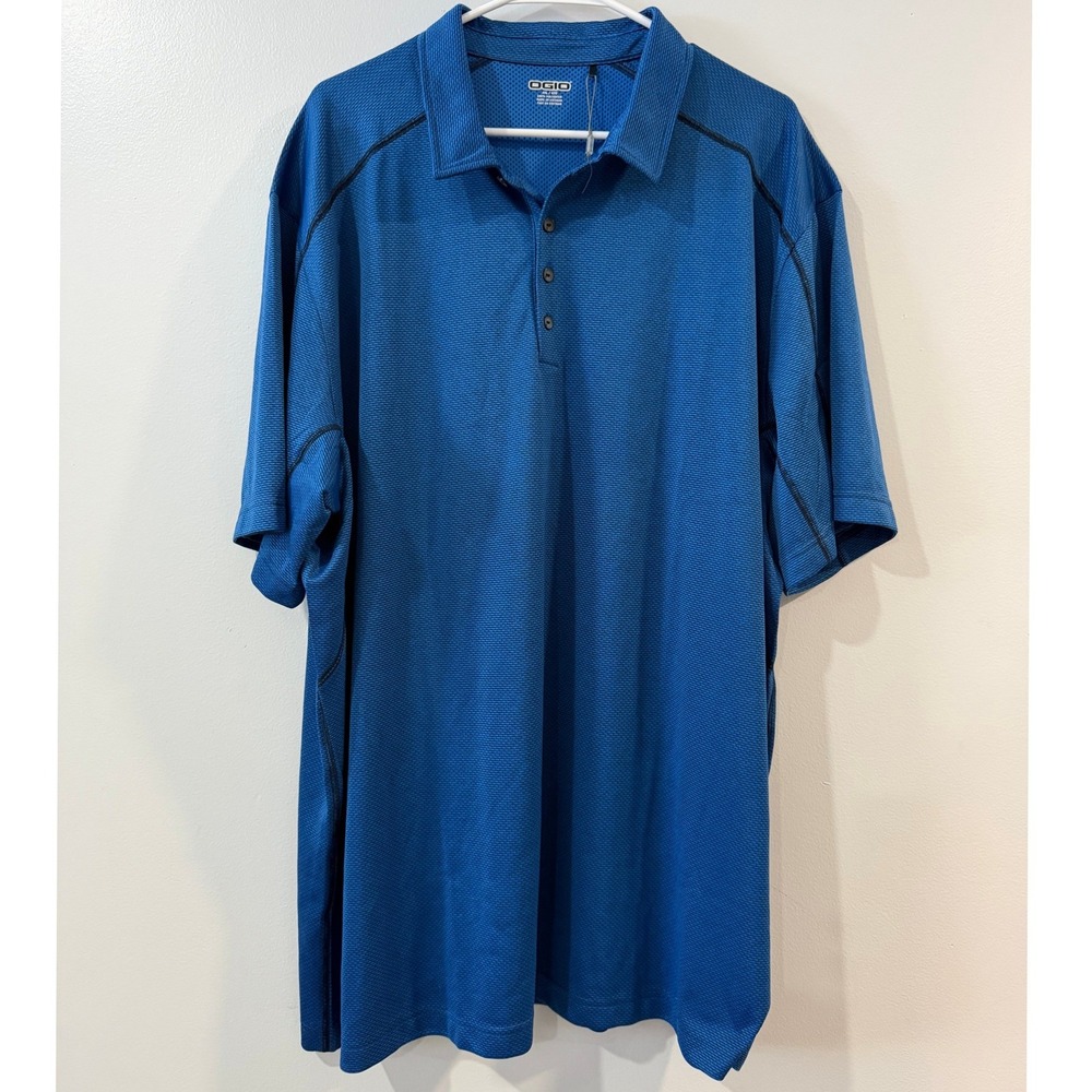 NEW OGIO Men's 4XL Performance Polo Shirt Blue Moisture Wicking Golf Casual
